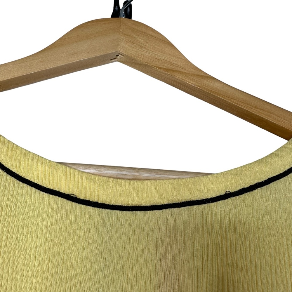 IC By Connie K Yellow Lagenlook Art To Wear Top Blouse Pearl Zip Women's 3X - Picture 3 of 5